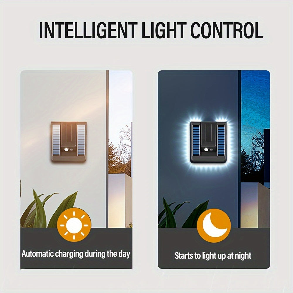 Solar Motion Sensor Wall Sconce – Waterproof LED Dusk-to-Dawn Outdoor Light, Wireless Modern Black Lamp for Porch, Patio, Garage & House