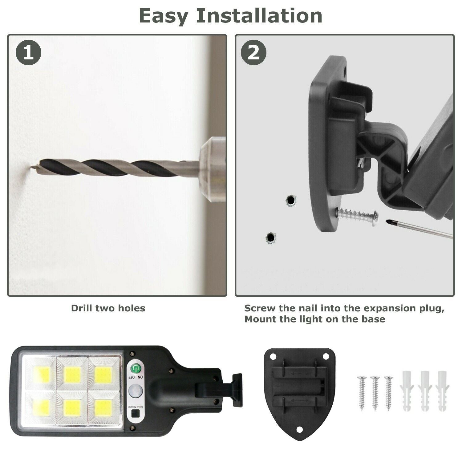 LED Solar Motion Sensor Light – Bright Outdoor Wall Lamp for Garden, Yard, Garage & Path