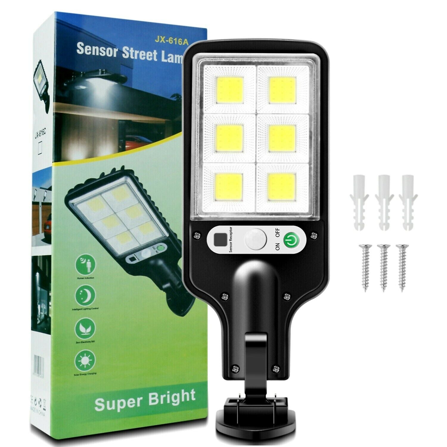 LED Solar Motion Sensor Light – Bright Outdoor Wall Lamp for Garden, Yard, Garage & Path