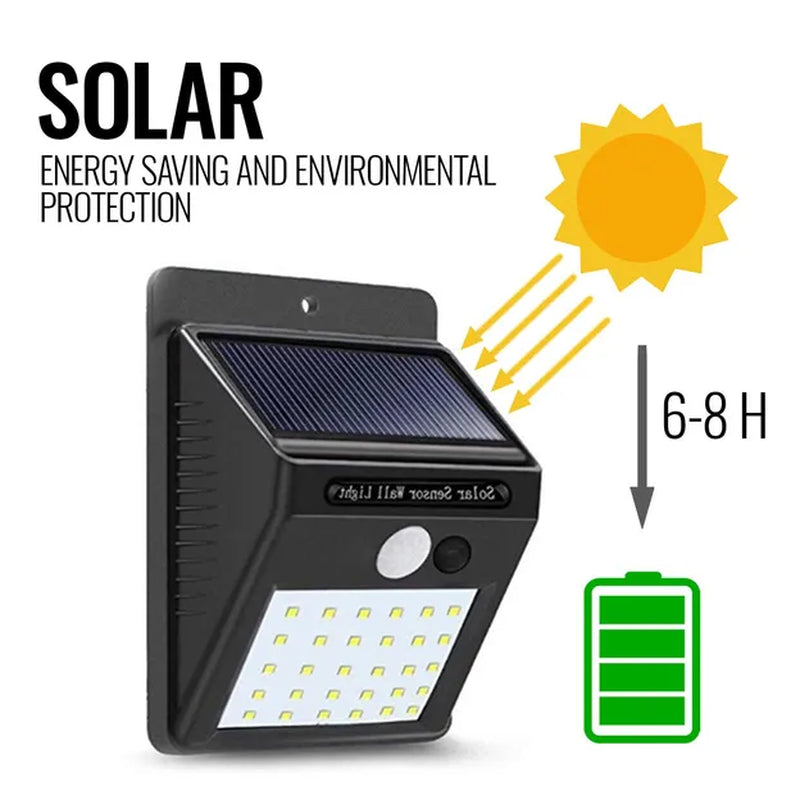 Solar Motion Sensor Security Light – 10 LED Wireless Outdoor Floodlight